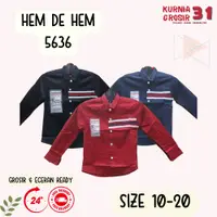 在飛比找蝦皮購物優惠-Kemeja 純色兒童襯衫 De Hem 5636 10-2