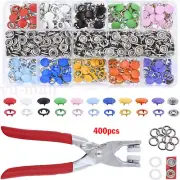 400X Metal Sewing Buttons Press Stud Snap Fastener Kit Pliers Snap On Tool DIY