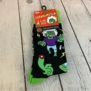 Frankenstein Albert Einstein Men’s Halloween Crew Socks NWT