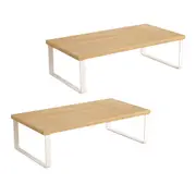 SOGA 2X 50cm Wood Computer Monitor Elevated Stand Desktop Support Station Rack