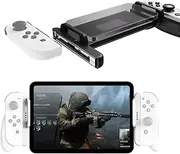 Phistone Switch Joycon Controller Holder for Mobiles and Tablets | Enhance Your Mobile Gaming with a Comfortable & Adjustable Grip | Compatible with Android/iOS/iPhone/iPad(Supports 12-25CM) (White).