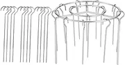 1 Set Stainless Steel Air Fryer Rack Skewer Stand Vertical Grill Rack for Oven BBQ Steak Holder Round Baking Stand Skewer Stand for Home Cooking