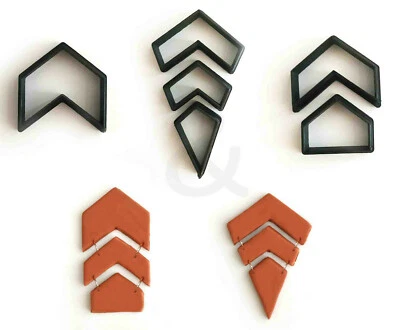 Polymer Clay Cutter set | Chevron clay cutter pack of 6 | Clay Earring cutter |