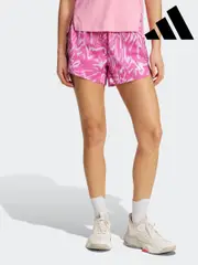 adidas Purple Train Essential Minimal All Over Print Shorts (AH8120) | $53