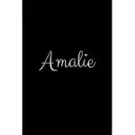 AMALIE: NOTEBOOK WITH THE NAME ON THE COVER, ELEGANT, DISCREET, OFFICIAL NOTEBOOK FOR NOTES