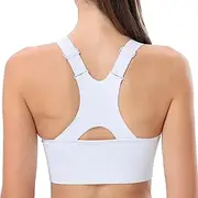 [WIRIST] Cross Back Women’s Sports Bras, Strappy Padded Medium Support Sports Bras for Women Yoga Gym Running Workout Fitness