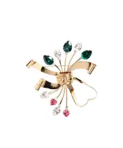 PAPIER FLORAL BROOCH IN METAL AND SWAROVSKI CRYSTALS One size Gold/Multicolor