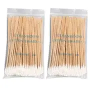 100/200Pcs 6 Inch Long Wooden Handle Cotton Swabs Cleaning Sticks Applicator
