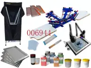Updated 4 Color 2 Station Screen Printing Kit for DIY Inddor&Outdoor Pressing