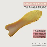 在飛比找momo購物網優惠-【即室好物】天然白牛角-魚形刮痧板W1(白牛角刮痧板 刮痧按