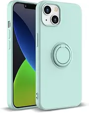 [ZUSLAB] iPhone 14 Plus Case Silicone Stand Magnetic Finger Ring Kickstand Bumper Protective Cover for Apple - Mint