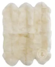 Natural White Real Sheepskin Rug - Size 5x6' - Lambskin