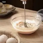 Stainless Steel Egg Whisk Semi Automatic Egg Beater Hand Push Rotating Whisk AU