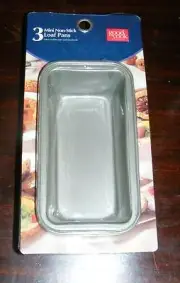 3 Mini Non-Stick Loaf Pans Good Cook - NIP
