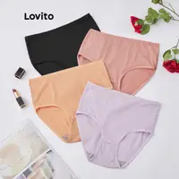在飛比找蝦皮商城優惠-Lovito休閒素色內褲 L233L099 (粉色/黑色/杏