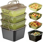 Fruit Storage Container | Convenient Food Snack Box,Versatile Portable Stackable Multifunctional Tray With Handle For Lunch Home Car Beach Picnic Party Travel