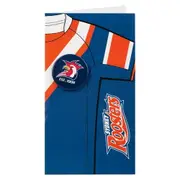 Sydney Roosters NRL Greeting Card with Badge Birthday Christmas Mothers day Fathers Day