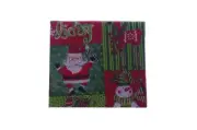 Red Christmas Santa Claus Snowman Green Red Vinyl Tablecloth oblong 52 x 90 NEW