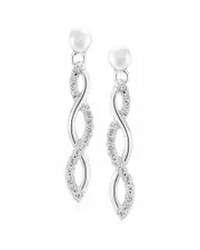 Silver 0.25 ct. tw. Lab-Grown Diamond Dangle Earrings