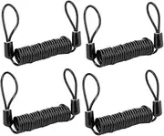 HOMOCONO 4Pcs Durable Reminder Cable for Motorbike and Bicycle Security Black Safety Lock Wires High Toughness Convenient Use for Reminders