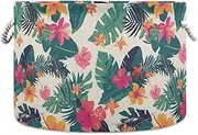 Yoogain Tropical Summer Plants storage basket folding and waterproof fabric storage with sturdy handle Hamper Decoraciones square for toys office gift
