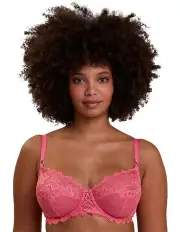 [Sans Complexe] Underwire Unlined Scalloped Lace Bra in Pink
