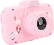 Yoidesu 40MP 2.5K Dual Kids Camera, Portable Toy with 32GB SD Card, 28 Frames, Multi Filters, Game, MP3, Rechargeable Battery, Shockproof, Lanyard, 3.5 Inch IPS Display, ABS Material, (Pink)