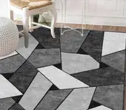 3D Abstract Grey Geometry Non-Slip Rug Mat 136