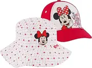 [Disney] Toddler Sun, Minnie Mouse Kids Bucket Hat and Matching Baseball Cap for Girls