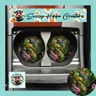 Car Coasters Colorful Tropical Jungle Fauna Flowers Set of 2 Neoprene Absorbent