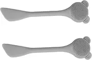 OATIPHO 2pcs Manual Silicone Nose Cleaning Brush Long Handle Portable Nasal Brush for Blackhead Removal and Face Massage Grey Beauty Tool for Home and Dorm Use