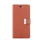 iPhone 15 High-Quality Flip Wallet Case Cover - Shock-Resistant with Front Cover, Multiple Card Slots, Magnetic Closure and Media Stand Convertible - Brown