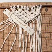 Macrame Board with Pins,Double Side Macrame Project Board with Grids,12in Handmade Braiding Board w Brown