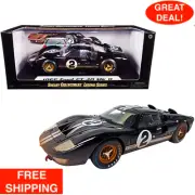 1966 Ford GT-40 MK II #2 Black W/ Silver Stripes After Race 1/18 Diecast Model