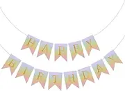 Happy Birthday Banner Backdrop Colorful Decoration Birthday sign for wall Party Supplies Backyard Decore Birthday Flag Bunting - 8 feet total signs (3 feet HAPPY, 5 feet BIRTHDAY) Unicorn