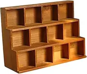 Wood Ladder Lattice Bracket Floating Wall Shelf Sturdy Collectibles Rustic Wall Mounted Shelf for Action Figure, 38cmx13cmx27cm