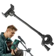 Mic Stand Phone Holder, [Stable Metal Gooseneck] Phone Holder for Mic Stand