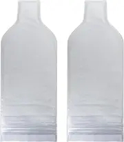 Omoojee Wine Protector Bags for Travel, 2 Sets Reusable Wine Bottles Wrap Sleeve, Double Inner Bubble Cushion Triple Protection for Airplane Gift