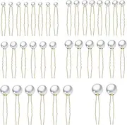 36 Pieces Pearl Hair Pins, BetterJonny 6 Sizes U Shaped Bridal Hair Styling Pins Gold Bobby Pins for Wedding Party women Girls Bride Bridesmaid