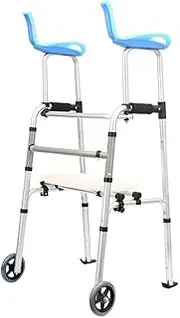 Folding Walker with Wheels for Wide Walker Elderly Stroke Hemiplegia Supports Up Rehabilitation Mobility Aid Lower Limb Training Stand
