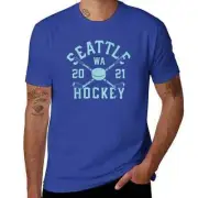 Seattle Kraken NHL Hockey Sticks And Puck T-Shirt Medium Blue