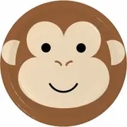 Monkey Face Large Paper Plates (Pack of 8)