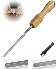 Diamond Coated Guitar Fret End Tool, Double Sided High Carbon Steel Design Fret End Dressing File, Professional Luthier Tool For Smoothing and Deburring, Works on All Frets, with Clean Brush
