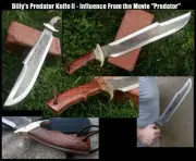UBR CUSTOM HANDMADE HIGH CARBON STEEL PREDATOR KNIFE WITH LEATHER SHEATH