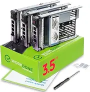WorkDone 3 Pack - 3.5" Hard Drive Caddy with 2.5" Hard Drive Adapter - Compatible with Dell PowerEdge Server - Manual - Front Sticker - Screwdriver