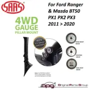 SAAS Pillar Pod 3 X Gauge Kit for Ford Ranger PX 2011>22 Boost EGT Gauges Volt