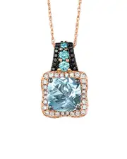 Le Vian Sea Blue Aquamarine 14K Rose Gold 1.79 ct. tw. Diamond & Aquamarine Pendant