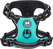 PoyPet Mint Blue No Pull Adjustable Dog Harness, No Choke Reflective Vest Small
