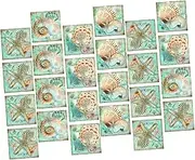 Angoily DIY Removable Kitchen Bathroom Tiles Stickers 24pcs Shell Decals for Home Decor