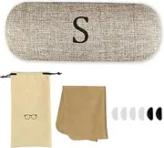 [SZXYCZL] Hard Shell Eyeglasses Case Linen Fabrics Large Glasses Case Concise,Women Protective Case For Glasses